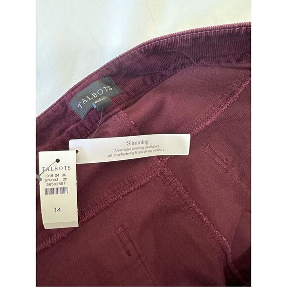 NWT Talbots Relaxed Chino Ankle Wine Pants Stretch Size 14 - Picture 4 of 10